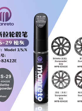 适特斯拉MODEL3SX枪灰色汽车轮毂盖划痕修复补漆笔色号WPB-82422E