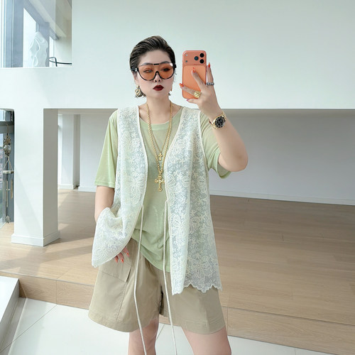 大码女装胖mm休闲显瘦短袖两件套