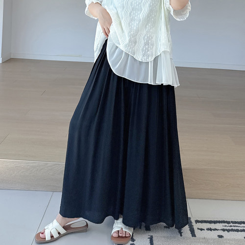 大码女装胖mm高腰百搭拖地裤裙