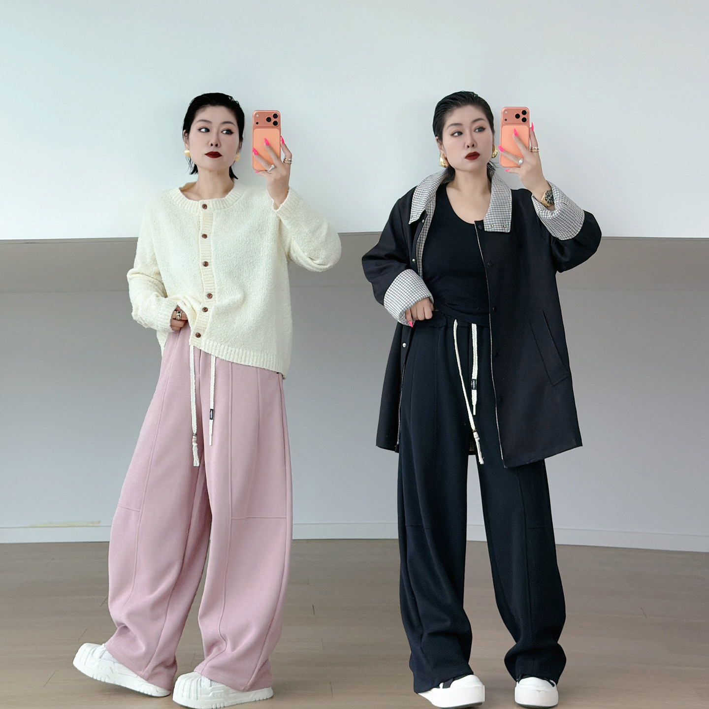 全脂家2026秋季运动裤子大码女装宽松显瘦200斤胖mm高腰弯刀卫裤