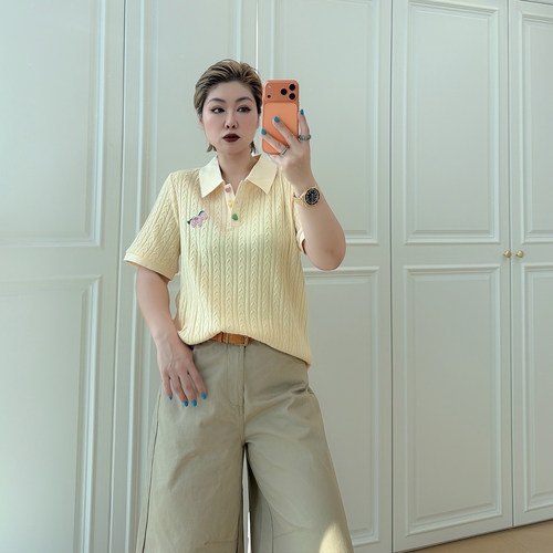 大码女装胖mm韩系减龄纯色上衣