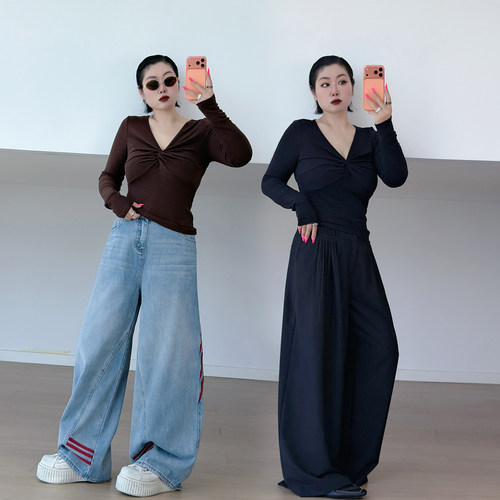 大码女装胖mm纯色简约羊毛衫
