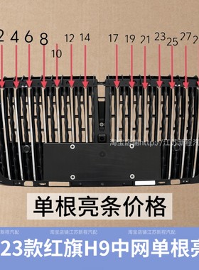 适用于红旗H9中网单根亮条（20-23款）