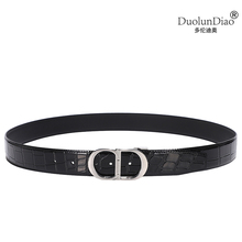 多伦迪奥男士皮带真皮CD扣高档百搭韩版奢侈品裤腰带男潮流年轻人
