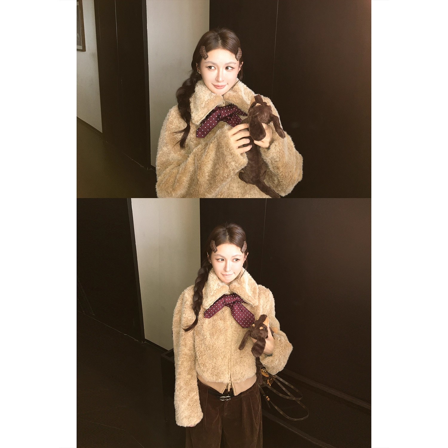 定制环保皮草老钱毛毛短款外套女