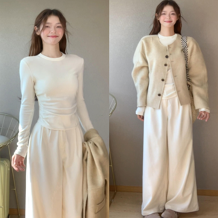 白色小香风内搭打底衫女秋冬季