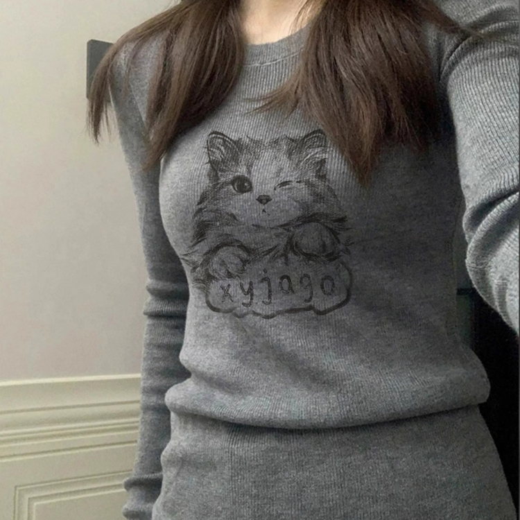 韩系chic长袖打底女款秋冬季内搭针织衫修身独特漂亮超好看的上衣