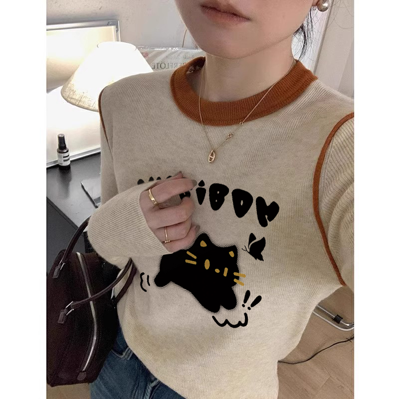 小众正肩修身针织打底衫女款秋冬