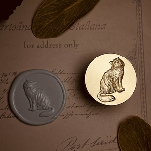 【布偶猫】可爱猫咪火漆印章浮雕3D立体复古章头手帐信封火漆小章