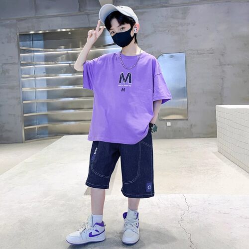 男童夏装套装夏季2025新款儿童男装中大童夏款男孩短袖潮帅气时髦