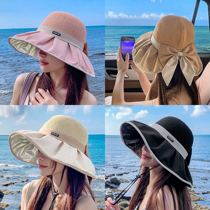 大帽檐防晒帽女遮脸披肩防紫外线夏季太阳骑行户外遮阳登山帽子