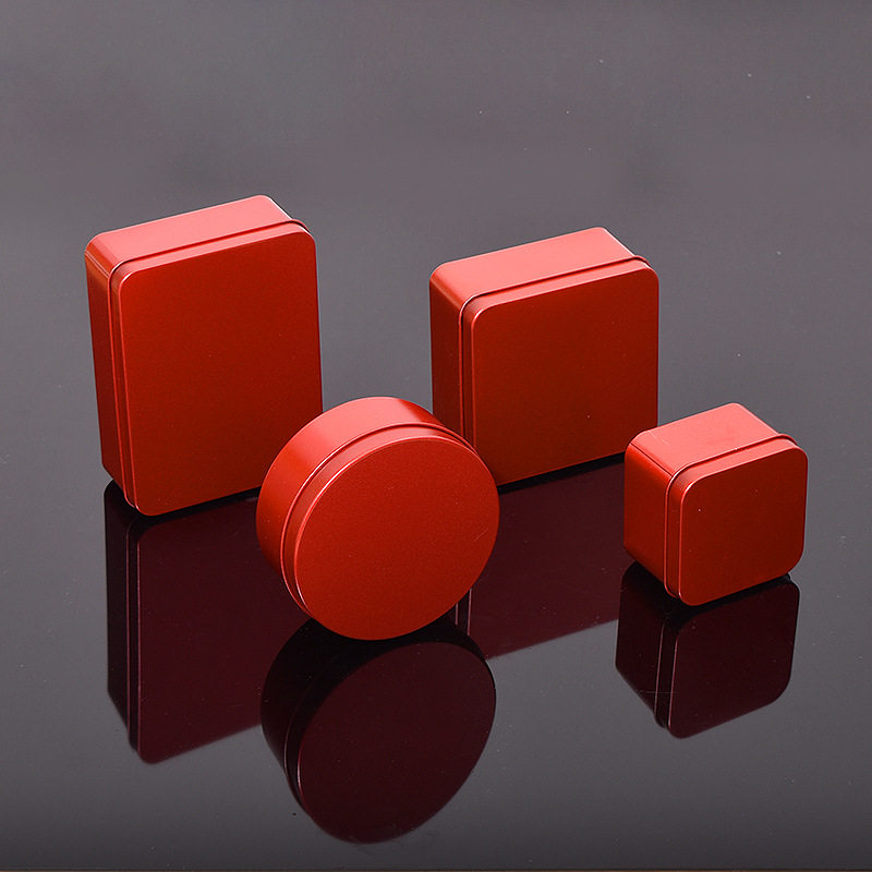 红色正方形圆形马口铁盒婚礼巧克力糖果盒喜糖盒便携收纳盒可定制