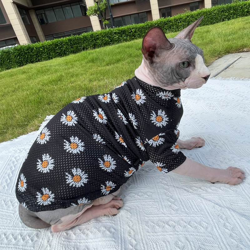 猫衣服弹力网眼透气矮脚耐脏背心