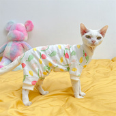 斯芬克斯德文无毛猫衣服纯棉弹力四脚打底衫 套头好穿柔软护肚卡通