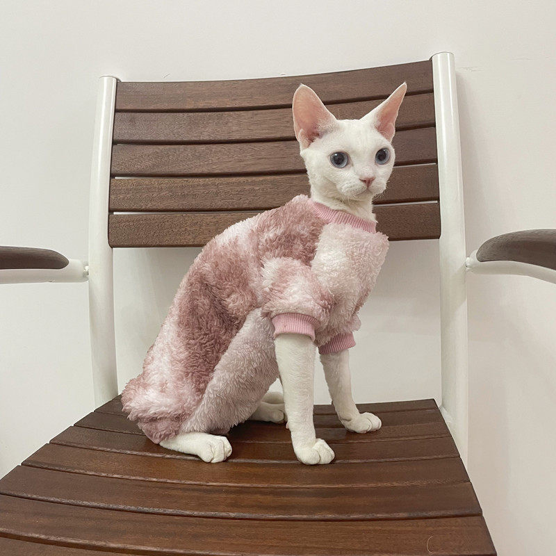 无毛猫衣服斯芬克斯德文秋冬弹力加厚加绒四腿全包护肚珊瑚绒双面