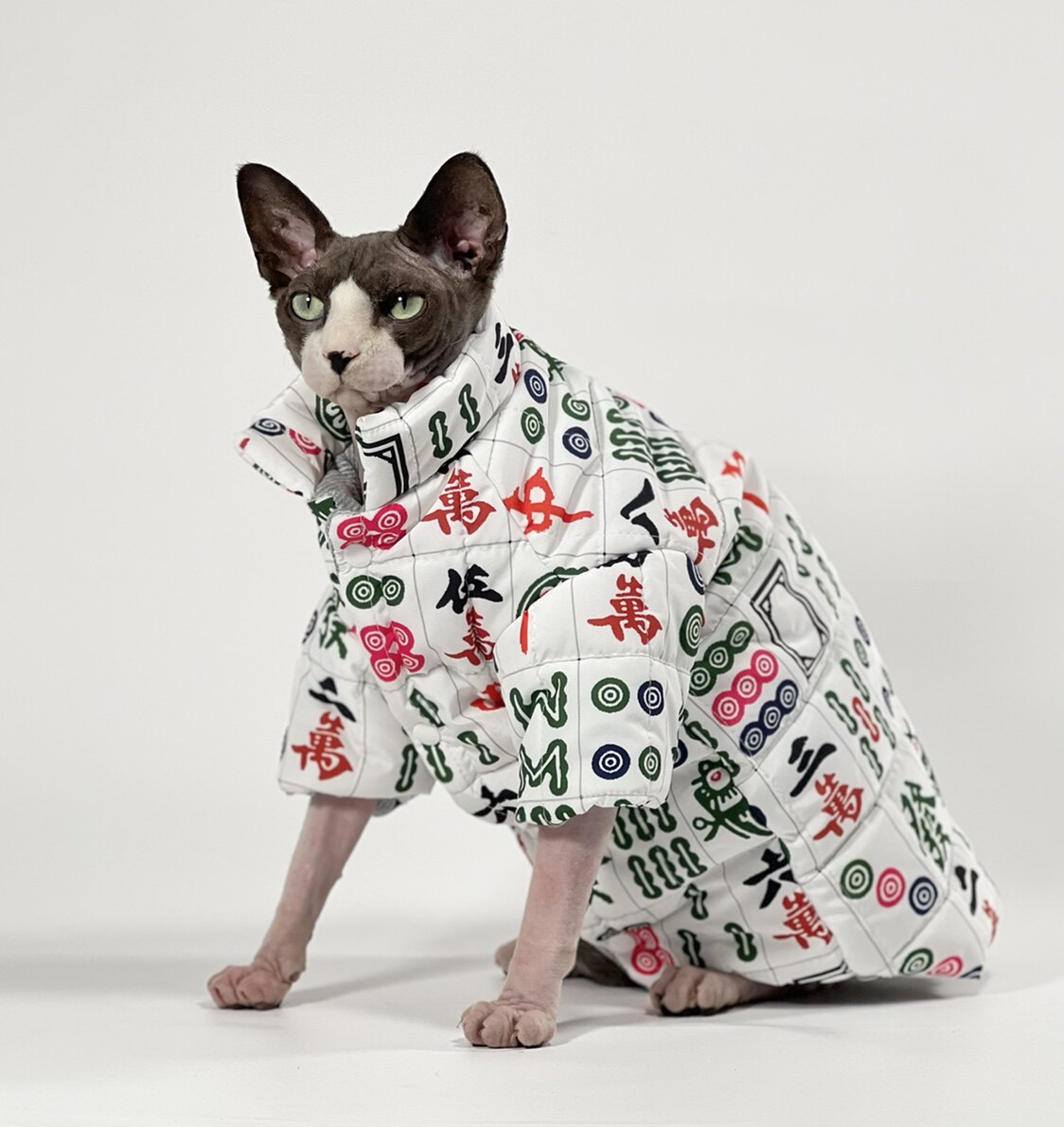 冬季斯芬克斯德文无毛猫衣服夹棉加厚棉服保暖纯棉里麻将冬厚外套