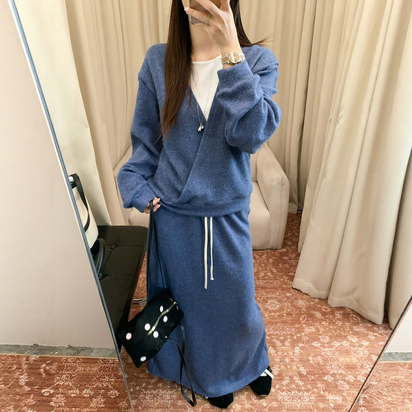 针织衫半身裙两件套装女欧洲站潮