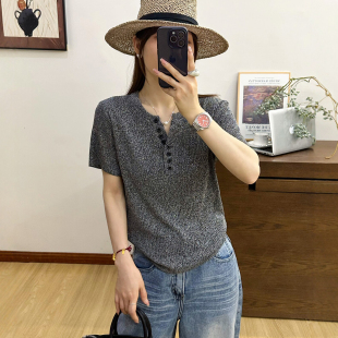 短袖 洋气打底衫 T恤女欧洲站2026春装 欧货女装 潮 新款 立体剪裁修身