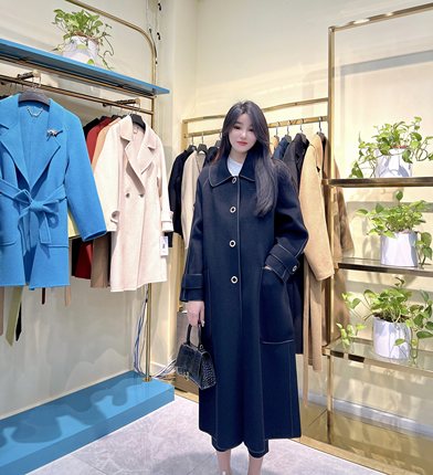 双面羊绒大衣2023秋冬新款韩版中长款高级感小个子宽松毛呢外套女