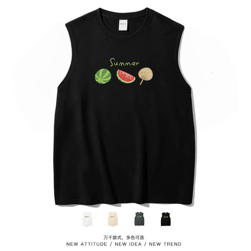 西瓜扇子童年记忆趣味宽肩背心