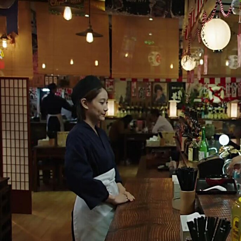 日本料理餐厅围裙韩版时尚工作服寿司饭店服务员半身工作防污围裙