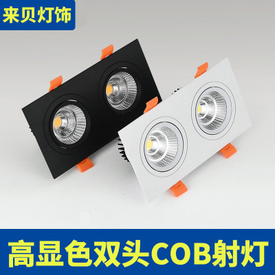 LED双头射灯家用商用嵌入式COB灯