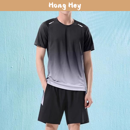 夏日男性短袖运动服跑步服套装