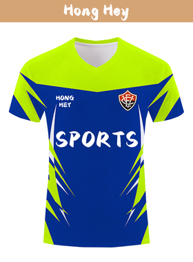 Free Customized Football T-Shirts V Collar Sports Tees
