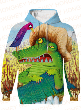 Women's Hoodies  Sublimation Pullover Hoody Animal Printing