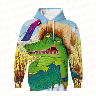 Women's Hoodies  Sublimation Pullover Hoody Animal Printing