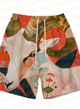 Animal Men's Shorts Summer Deer Women's Shorts Goats Pants
