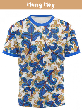 Men's T-Shirts With Floral Printing Crewneck Short Sleeves