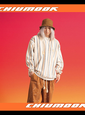 OSCILL 条纹麻宽松复古卫衣