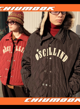 OSCill 衬衫廓形毛巾绣羽绒服