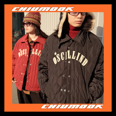 OSCILL毛巾绣翻领常规羽绒服