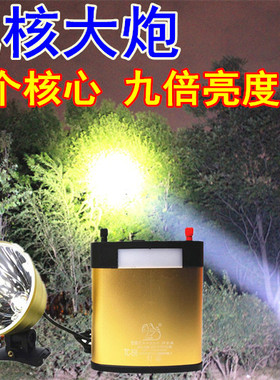 超亮头灯9核P900强光12V充电头戴分体式钓鱼疝气灯远射超P100散光