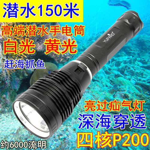 赶海p200白光黄光潜水抓鱼防水