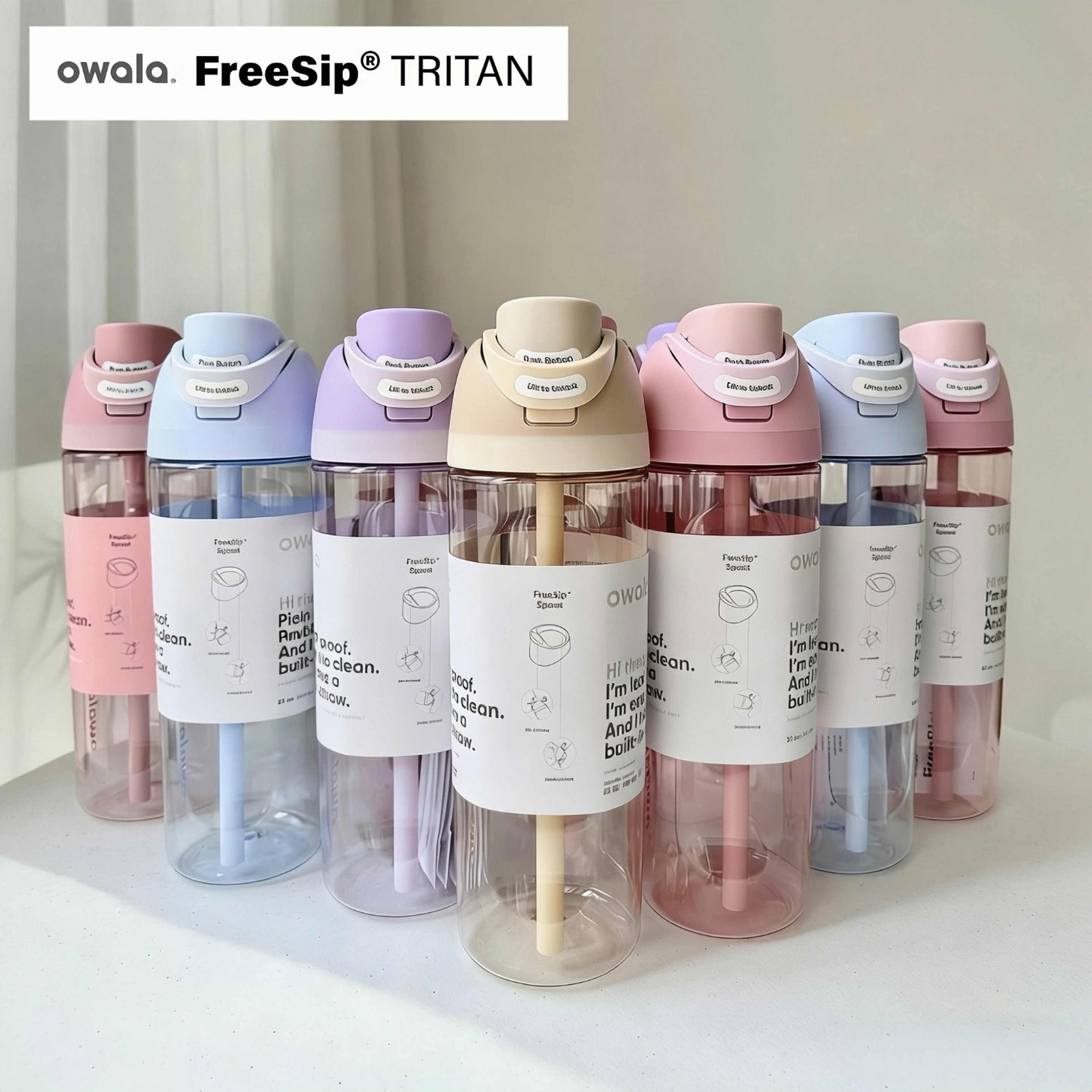 台湾直邮owala弹盖水杯吸管运动