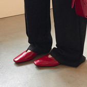 女气质通勤V口乐福鞋 1.2cm极简时尚 高级感方头低跟一脚蹬浅口单鞋