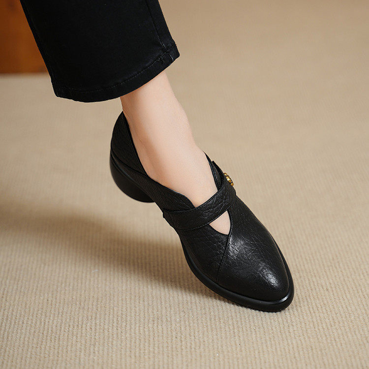 5cm复古风真皮粗跟玛丽珍小皮鞋女新款一字扣带舒适通勤高跟单鞋,女鞋,深口单鞋,淘宝优惠券,粉丝福利购,淘宝优惠卷