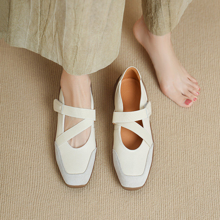 3cm复古风圆头休闲运动厚底2026早春新款简约交叉魔术贴浅口单鞋,女鞋,浅口单鞋,淘宝优惠券,粉丝福利购,淘宝优惠卷
