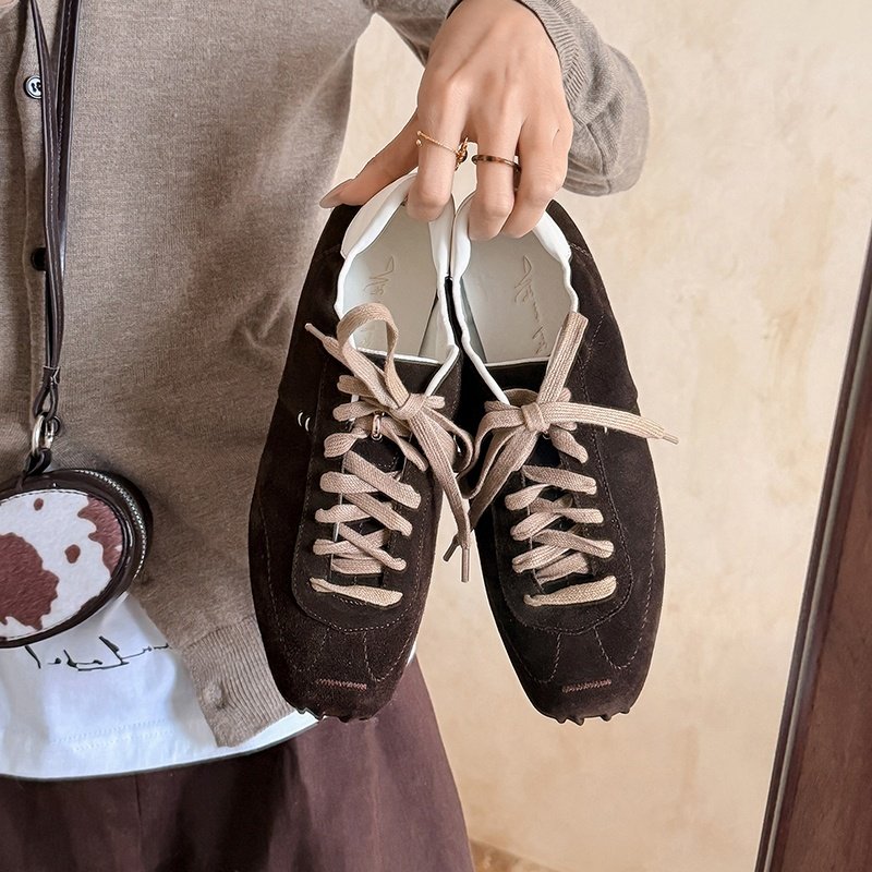 1cm复古系带深口单鞋女平底百搭休闲舒适方头德训鞋轻便软底单鞋,女鞋,深口单鞋,淘宝优惠券,粉丝福利购,淘宝优惠卷