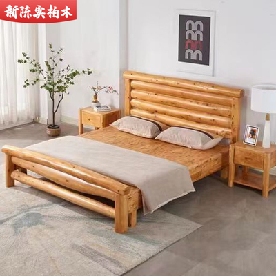 柏木板床陈实柏木简约2人