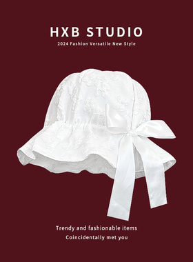 盆帽甜美女四季渔夫帽蝴蝶结小花