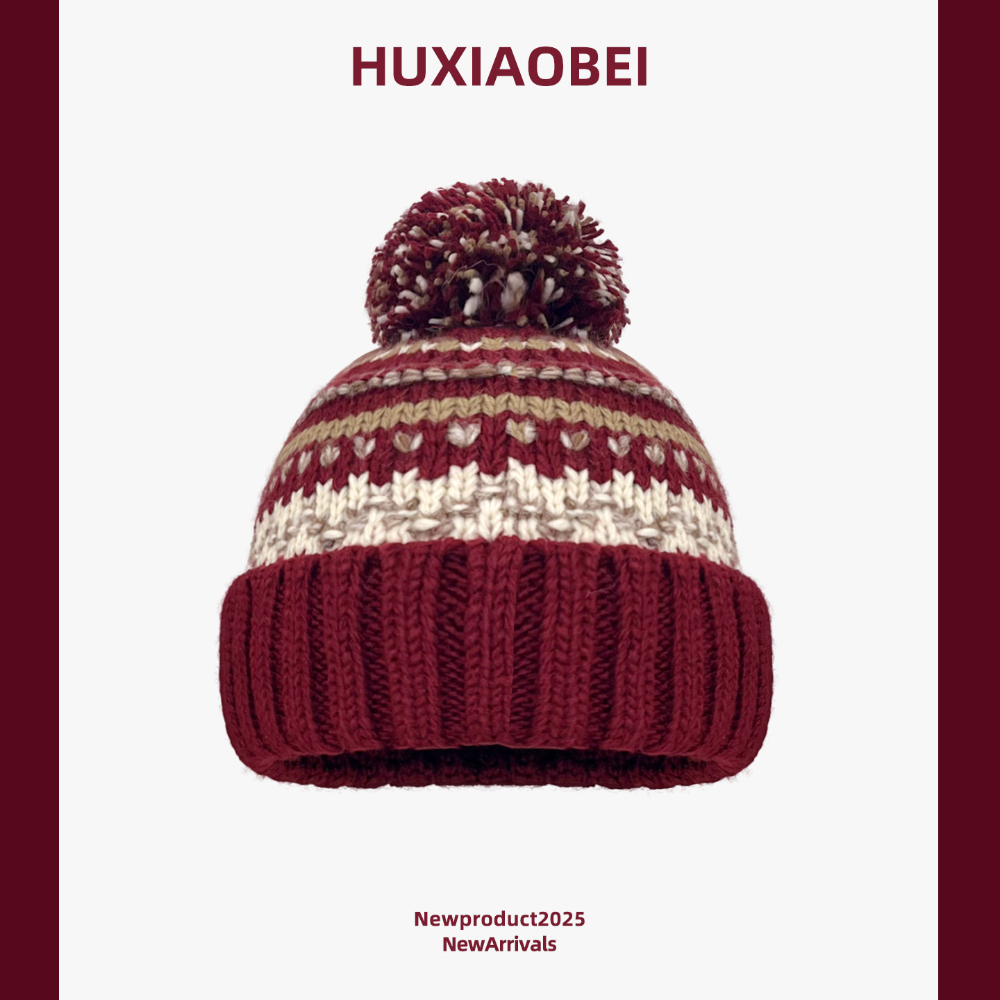 高级感费尔岛风提花针织帽子女冬季加厚保暖防寒百搭显脸小毛线帽,服饰配件/皮带/帽子/围巾,帽子,淘宝优惠券,粉丝福利购,淘宝优惠卷