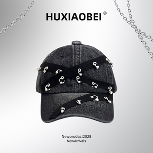 小众复古暗黑朋克重工牛仔鸭舌帽女春夏韩版 日系街头显脸小鸭舌帽