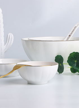 敏杨 碗碟套装骨瓷餐具创意陶瓷色拉碗西餐盘饭盘 骨瓷品味28头