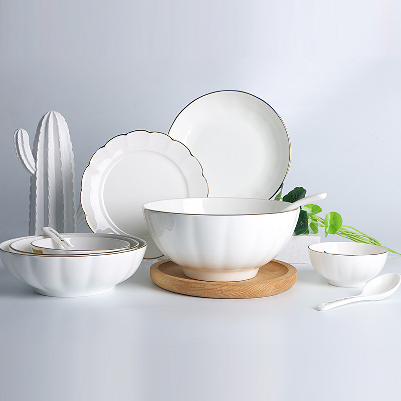 敏杨碟碗散件 家用简约欧式骨瓷品味西餐水果沙拉碗盘北欧碗 家用,餐饮具,碗,淘宝优惠券,粉丝福利购,淘宝优惠卷