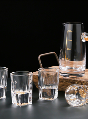 敏杨 金箔白酒杯6件套礼盒装餐厅客厅会议厅烈酒杯威士忌烧酒杯