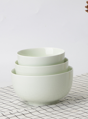 敏杨碗碟套装 家用碗盘餐具纯色ins风陶瓷汤碗面碗旗舰店青瑶雅尚